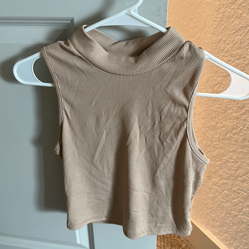 nude high neck top
